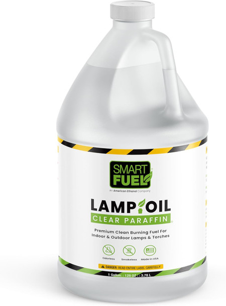 1 Gallon American Ethanol Smart Fuel Paraffin Oil Lamp - Clear and Smooth Burn, Smokeless, Odorless Tiki Torch Fuel for All Types of Oil Lamps Indoor Use, Suitable for Lanterns