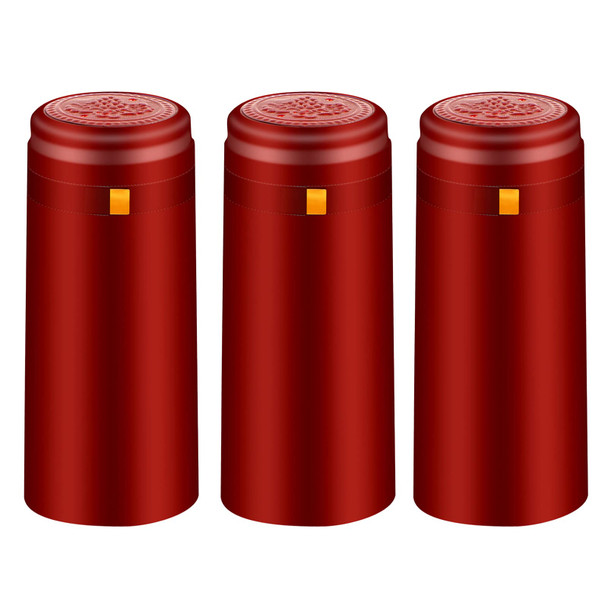 PVC Heat Shrink Capsules - Burgundy Red 120 Count Wine Caps Shrink Wrap Sleeves Clear Bottle Corks for Professional, Wine Making Cellars and Home Use