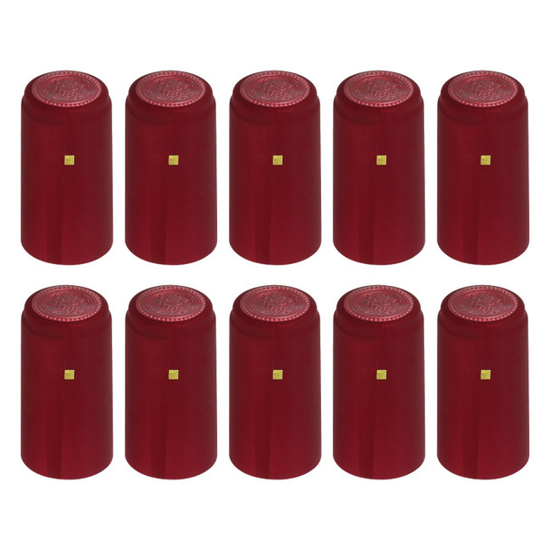 100Pcs PVC Heat Shrink Capsules Wine Bottle Capsules Shrink Cap Wrap with Tear Tab Shrink Top Cover Grape Shape for Wine Cellars and Home Kitchen, Red 30x60mm