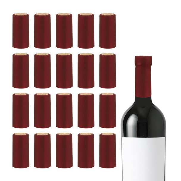 150Pcs PVC Heat Shrink Capsules Wine Bottle Sealer Wine Shrink Wrap Caps for Wine Glass Bottles, Wine Cellars, Home, 30x60mm, Wine Red