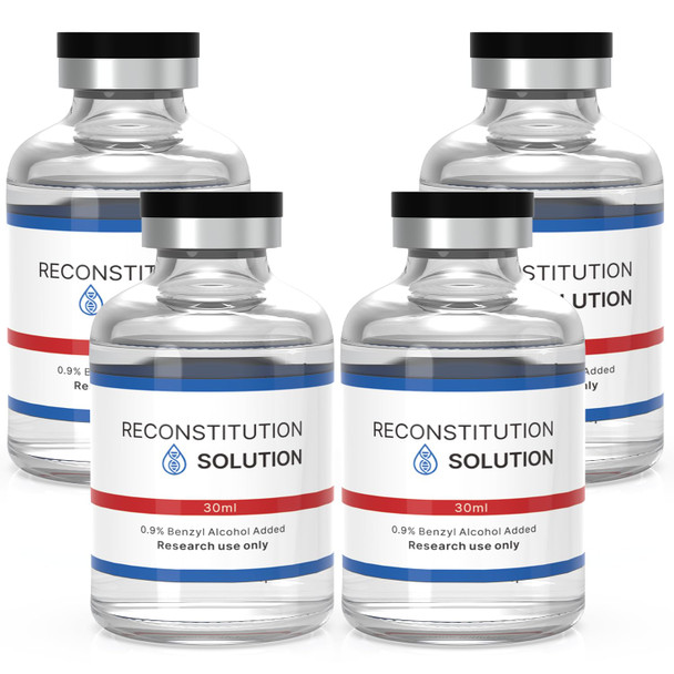 Reconstitution Solution 4 Pack 30ML, Ultra Clean Solution in Premium Glass Vials with Flip-Off Caps Triple Sealed