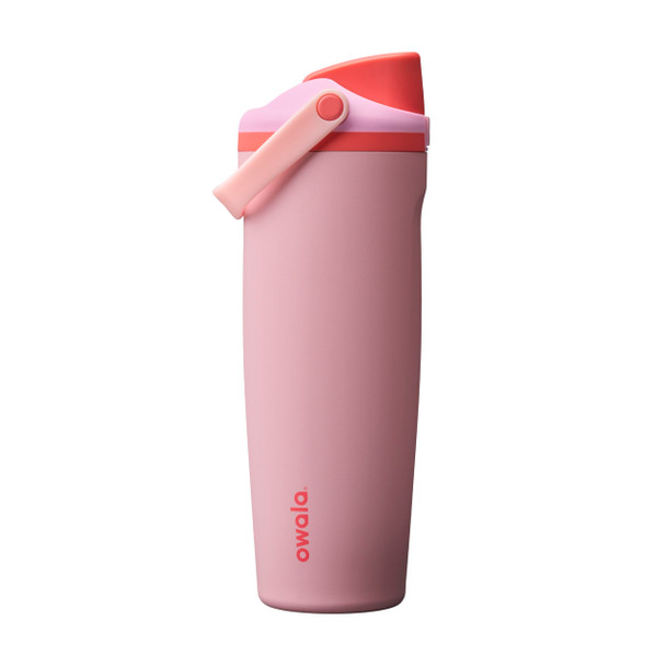 Owala FreeSip Sway Insulated Stainless Steel Water Bottle with Two-Way Spout, Built-In Straw and Bucket Handle, Made for Travel, School, and Sports, 30oz, BPA Free, Leak Proof, Pink Angel Food Cake