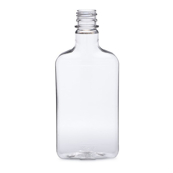 12.7 oz, 375ml Clear PET Plastic Flasks- Set of 120