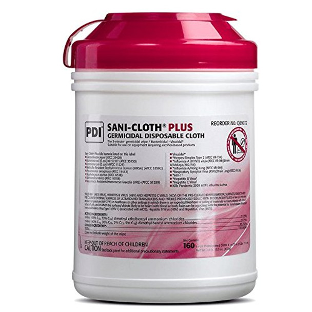 PDI Sani-Cloth Plus - Large Germicidal Disposable Cloth - 160-Count Canister