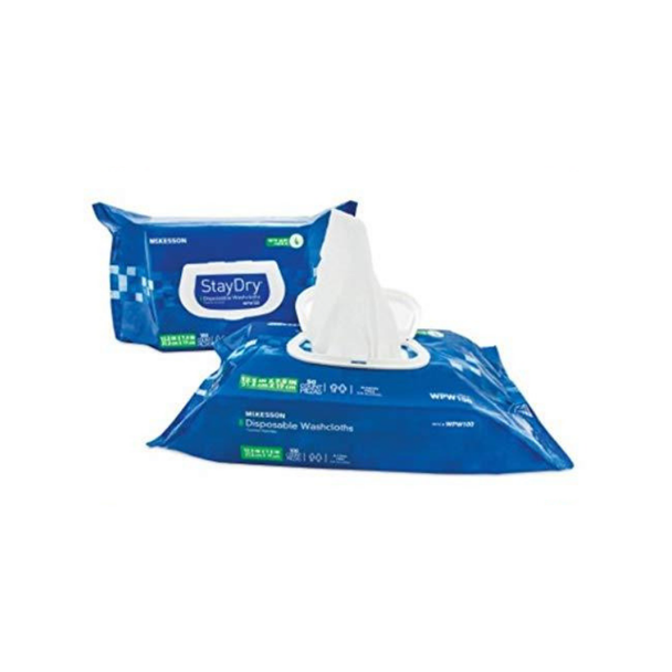 Mckesson StayDry Disposable Washcloths with Aloe (Case of 600)