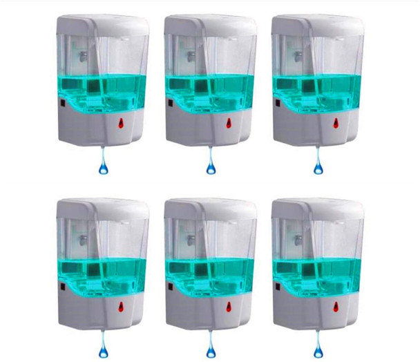 Automatic Hand Sanitizer Dispenser Wall Mounted | Hands Free, Touchless, Great for Office, Salon, Restaurant, School, Church, Construction Site- 6 Pack