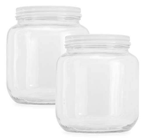 Clear Half Gallon Wide-mouth Glass Jars (2-Pack), 64-Ounce / 2