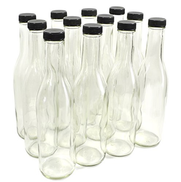 Clear Glass Woozy Bottles, 12 Oz - 4 Cases of 12 units, 48 Total