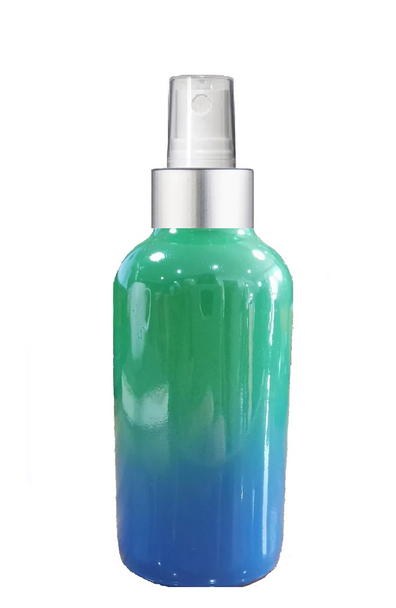 1 oz Sage Green and Blue Multi-fade Bottle w/ White - Silver Fine Mist Sprayer