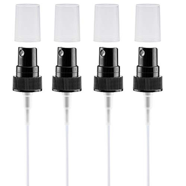 20-400  neck Top Home Store Fine Mist Sprayer Pump Cap with 6" Dip Tube, 50 Count, Reusable Dispenser Caps for Essential Oils, Hair and Body Sprays, Aromatherapy, DIY Cleaning Liquids