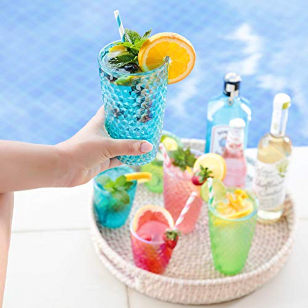 BELLAFORTE - Shatterproof Tritan Tall Tumbler Blue - 19oz, Set of 4, Laguna Beach Drinking Glasses, Dishwasher Safe Plastic Tumblers - Unbreakable Glassware for indoor and Outdoor Use, BPA Free BELLAFORTE - Shatterproof Tritan Tall Tumbler Blue - 19oz, Set of 4, Laguna Beach Drinking Glasses, Dishwasher Safe Plastic Tumblers - Unbreakable Glassware for indoor and Outdoor Use, BPA Free