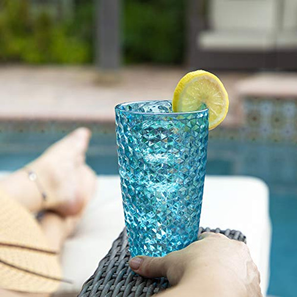 BELLAFORTE - Shatterproof Tritan Tall Tumbler Blue - 19oz, Set of 4, Laguna Beach Drinking Glasses, Dishwasher Safe Plastic Tumblers - Unbreakable Glassware for indoor and Outdoor Use, BPA Free BELLAFORTE - Shatterproof Tritan Tall Tumbler Blue - 19oz, Set of 4, Laguna Beach Drinking Glasses, Dishwasher Safe Plastic Tumblers - Unbreakable Glassware for indoor and Outdoor Use, BPA Free