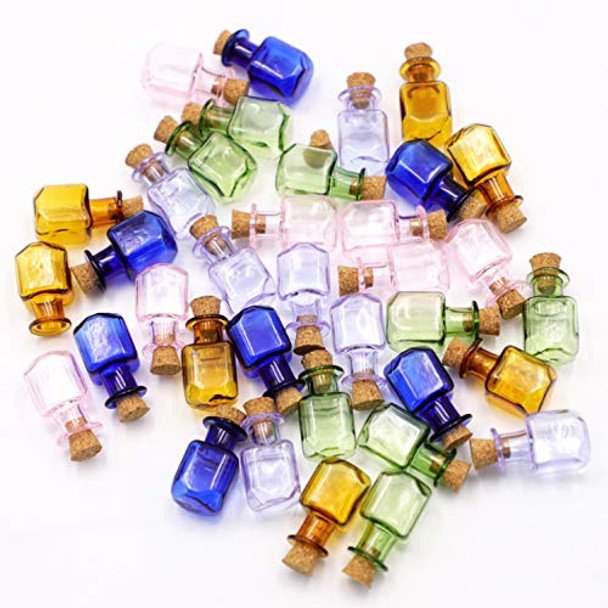 2ml Small Mini Glass Bottles Jars with Cork Stoppers.Wishing bottle drifting bottle wedding party DIY Etc. (J-20Pcs)