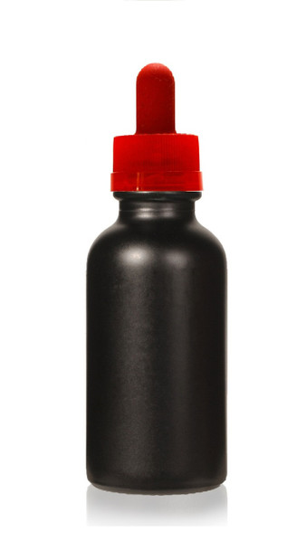 1 oz Matt Black w/ Red Child Resistant Dropper