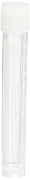 Globe Scientific CryoClear 3015-50 Polypropylene Barcoded Cryogenic Vial, 5mL Capacity, Sterile, External Threads, Attached Screwcap with Molded O-Ring, Round Bottom, Self-Standing (Case of 50)