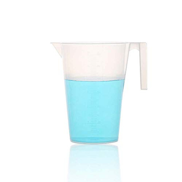 ULAB Half Handle Plastic Measuring Beaker, Vol. 3000ml , with Spout and Molded Graduation, UBP1011