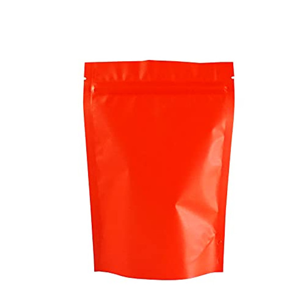 100PCS Matte Double-Sided Colored Stand-Up Bags (14x20cm (5.5x7.9"), Flat Red)