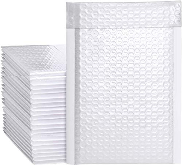 Poly Bubble Mailer, 14.25x20 Inch, White, 100 Pack, Padded Shipping Envelope Mailers, Self Seal and Peal Strip