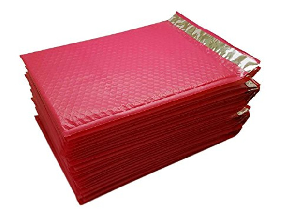 25-Pack #2 (8.5" x 12") Premium Hot Pink Color Self Seal Poly Bubble Mailers Padded Shipping Envelopes (Total 25 Bags)