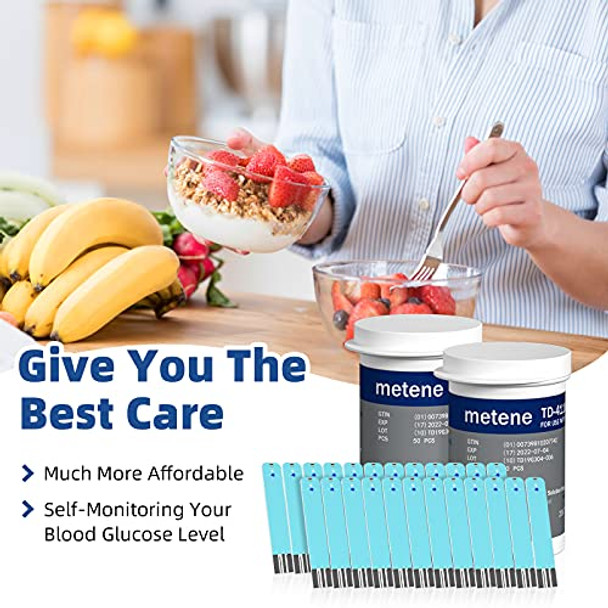 Metene TD-4116 Blood Glucose Test Strips, 100 Count Blood Sugar Test Strips for Diabetes, Use with Metene TD-4116 Blood Glucose Monitoring System Only Metene TD-4116 Blood Glucose Test Strips, 100 Count Blood Sugar Test Strips for Diabetes, Use with Metene TD-4116 Blood Glucose Monitoring System Only