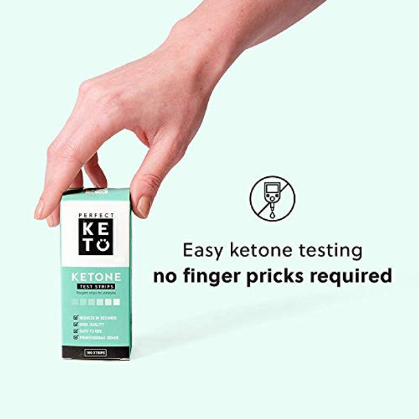 Perfect Keto Test Strips - Best for Testing Ketones in Urine on Low Carb Ketogenic Diet, Ketosis Home Urinalysis Tester Kit, 100 CT Perfect Keto Test Strips - Best for Testing Ketones in Urine on Low Carb Ketogenic Diet, Ketosis Home Urinalysis Tester Kit, 100 CT
