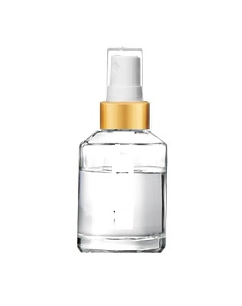 1 Oz Clear Cylinder Slope Glass Bottle with White Gold Fine Mist Sprayer