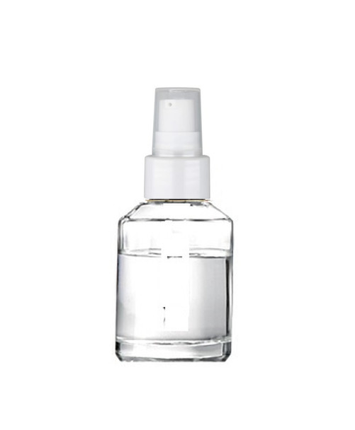 1 Oz Clear Cylinder Slope Glass Bottle with White Treatment  Pump