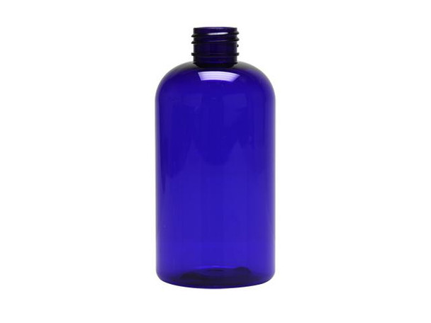 ($.50 ea pk 335) 8 oz Cobalt Blue PET SQUAT Boston Round Bottle