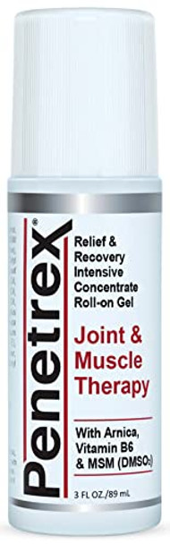 Penetrex Joint & Muscle Therapy, 3 Oz Roll-on Gel – Intensive Concentrate for Relief & Recovery – Whole-Body Formula w/ Arnica, Vitamin B6 & MSM (DMSO2) for Your Back, Neck, Knee, Hand, Shoulder, etc