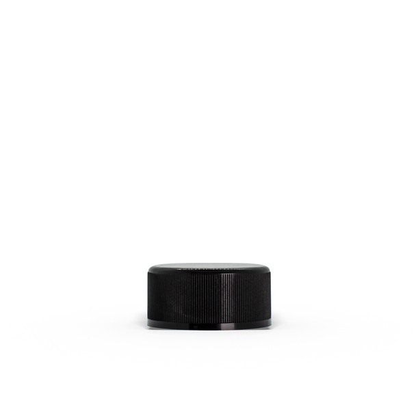 20-400 PP Black Ribbed Flat Caps Foam lined  -Case of  360