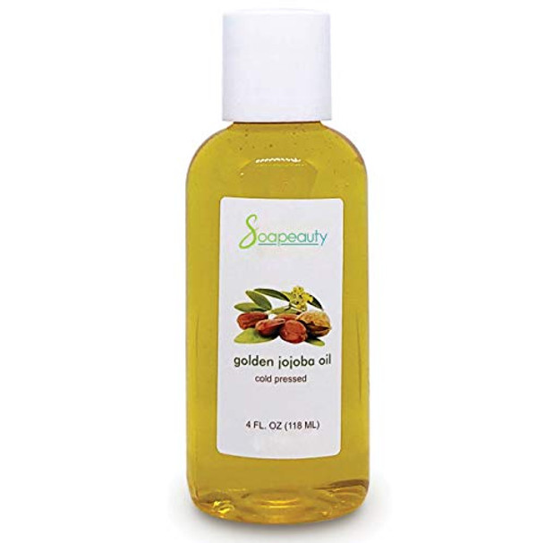 JOJOBA OIL Organic Cold Pressed Unrefined | 100% Pure Natural Golden Jojoba Oil | Carrier for Essential Oils, Moisturizer for Skin, Face & Hair, Massage, Soap Making | Sizes 4OZ to 1 GALLON | (4 OZ)