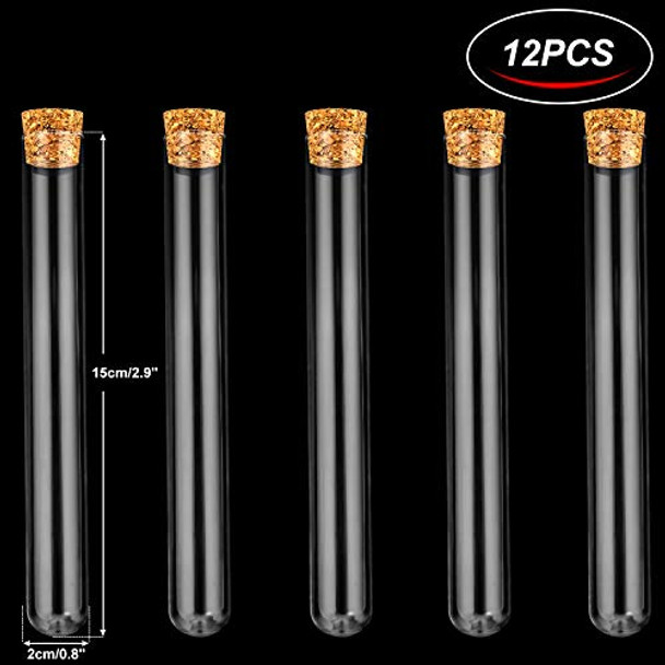 Ackers BORO3.3 Science 12Pcs 20x150mm Glass Test Tubes with Cork Stoppers|1 Rack of Acrylic Material Ackers BORO3.3 Science 12Pcs 20x150mm Glass Test Tubes with Cork Stoppers|1 Rack of Acrylic Material