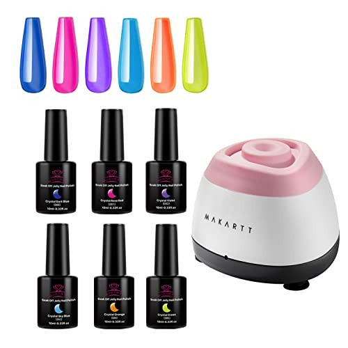 Makartt Mini Vortex Mixer, Rainbow Jelly Gel Nail Polish, Vortex