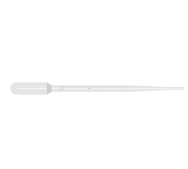 Transfer pipette, 5ml, blood bank, graduated to 2mL, non-sterile, bulk pack, 250/pk