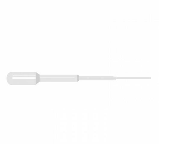 Transfer pipette, 1.5ml, small bulb, extended tip, non-sterile, bulk pack, 500/pk