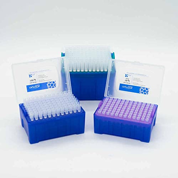 10µl Universal Filter Pipette Tips, Standard Reach, Low Binding, Racked, Sterile, 10 Racks of 96 Tips/Unit (960 Tips)