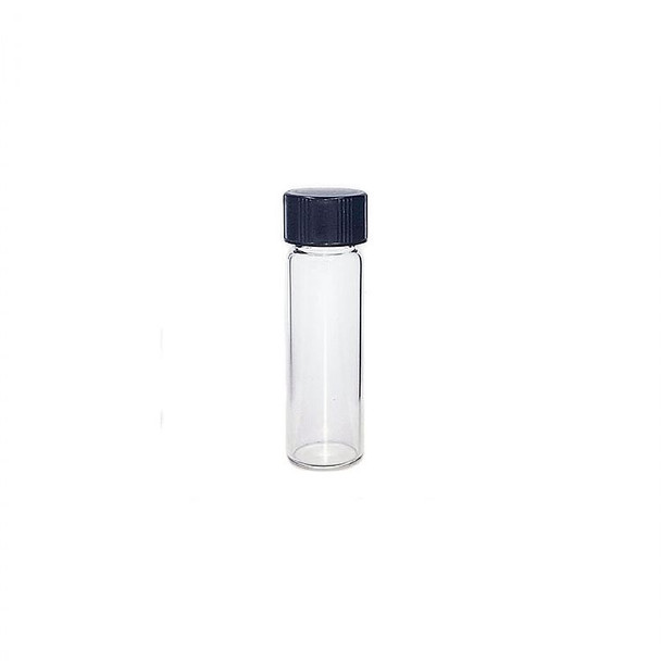 1.5 dram Capsule Vial with Black Phenolic Caps  / Clear Vials 15-425 neck finish - Pack of 452