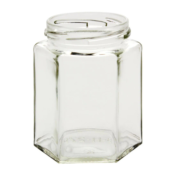 Hexagon Jars - 9 oz Six-Sided with 63-2030 Finish-Case of 12