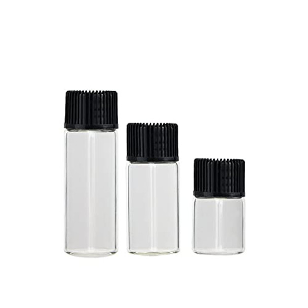 100 Pcs Glass Vials with Screw Caps, Small Liquid Sample Vial, Leak-Proof Vial (5ML, Clear)