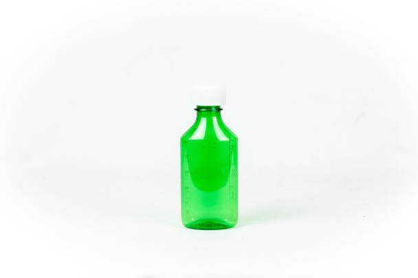 3oz - 200 Count -Green Graduated Oval RX Bottles with Child-Resistant Caps -