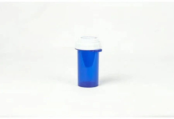 30 Dram Blue Thumb Tab Dual Purpose Cap Vials: Case of 100