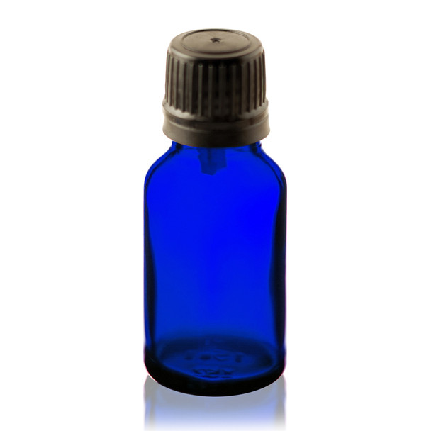 30 ml Cobalt BLUE Euro Dropper Bottles with Black Cap and Inserts - Case of 330