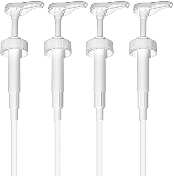 Gallon Pump Dispenser - for Plastic or Glass Bottles – Heavy-Duty Leak Proof for Commercial and Household Use - Plastic Pump for 1 Gallon Jug  – Non-BPA Plastic (Pack of 4)