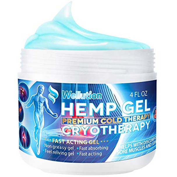Hemp Gel Cryotherapy Joint & Muscle - High Strength Hemp Oil Formula Rich in Natural Extracts. Soothe Feet, Knees, Back, Shoulders - Max Strength & Efficiency - Made in USA