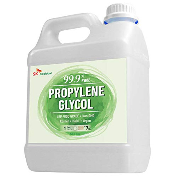 99.9% Pure Food Grade Propylene Glycol - More Than 1 Gallon - Moisturizer, Solvent and Humectant, for Fog Machines, Soaps, Lotions and Antifreeze Solution, Eco-Friendly, USP Certified, Kosher, Non-GMO