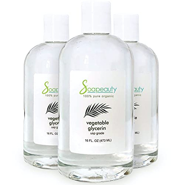 Soapeauty VEGETABLE GLYCERIN Organic USP Grade Non-GMO Natural | Cosmetic Products, Skin, Hair Care, Soap Making, Household Uses 48 oz