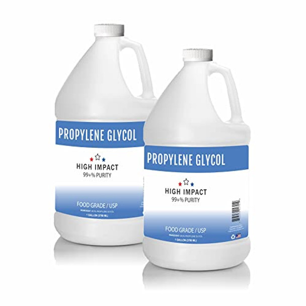 High Impact Propylene Glycol Gallon 99+% Purity Food Grade / USP | Made in USA | Pack of 2
