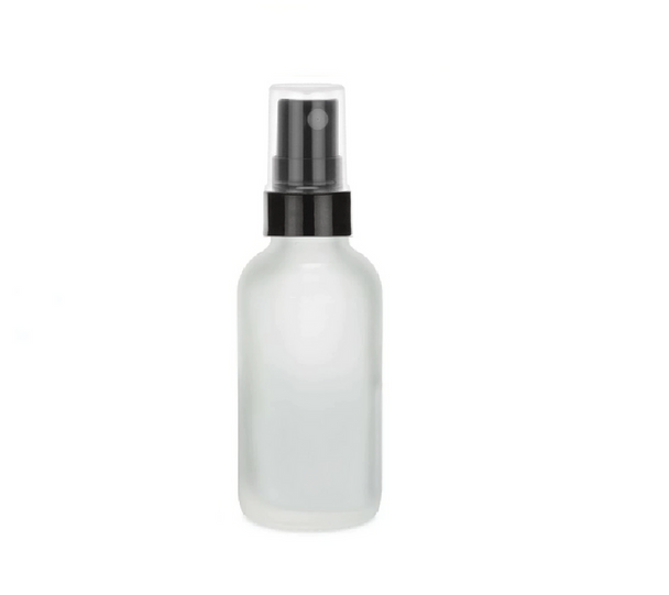 2 oz Frosted Glass Bottle w/ Black Smooth Fine Mist Sprayer 2 oz Frosted Glass Bottle w/ Black Smooth Fine Mist Sprayer