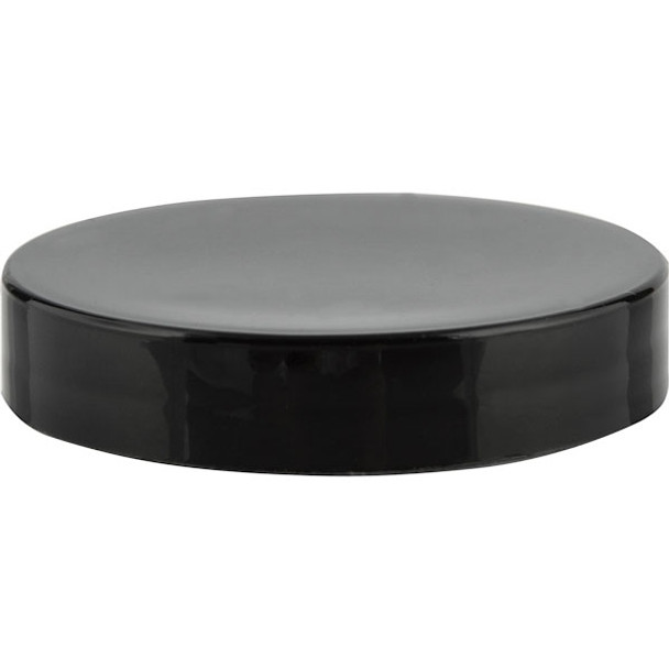 Black PP plastic 43-400 smooth skirt lid with foam liner -Case of 160