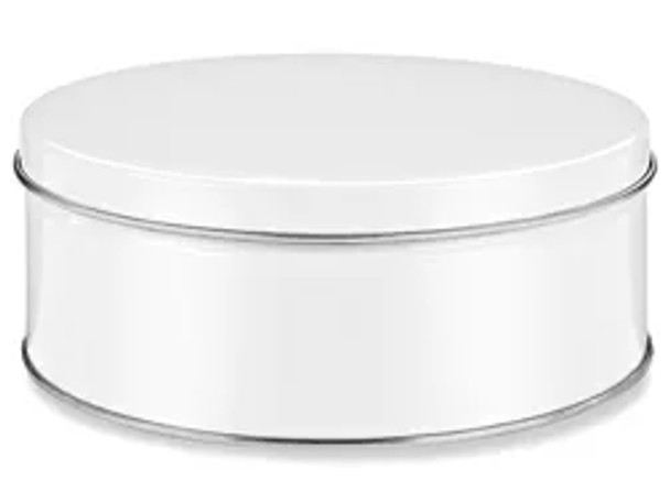 Decorative Tins - 7 x 3", White- Pack of 24